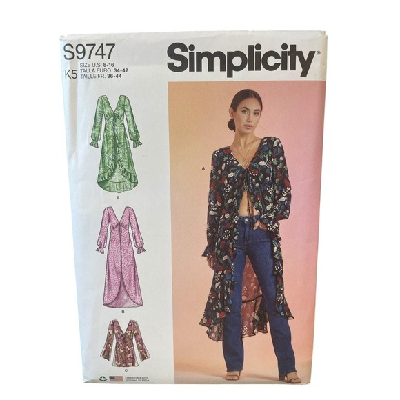 Simplicity Other - Simplicity S9747 Misses' Dusters Sewing Pattern Size 8-16